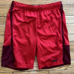 Nike Dri-FIT Poly Cotton Sweat Shorts Men's Small Red