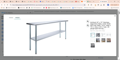 Stainless Steele Kitchen Prep Table  14X72   (Amgood)