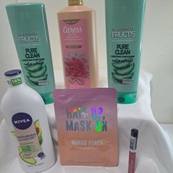 Caress 24 Oz Bodywash,  Pure Clean Shampoo & Conditioner, Nivea, Face Mask & Lip Gloss