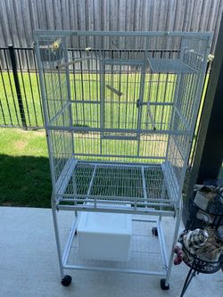55 inch white metal birdcage