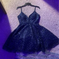 Blue Homecoming Dress With Sparkles