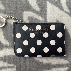 NWT Kate Spade new Zip Wallet Card Holder With Keychain 