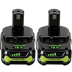 New-2-Pack 3800mAh Replacement for Ryobi 18V Battery P108 Lithium ion ONE + 18-Volt Batteries P104 P105 P102 P103 P122 P109