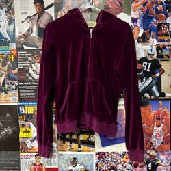 Dark Purple Juicy Coutore Zip Up Hoodie Jacket Large