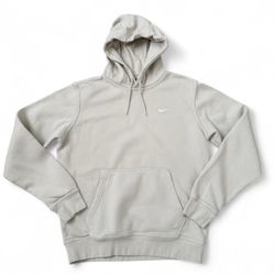 Nike mens beige fleece swoosh hoodie sweater