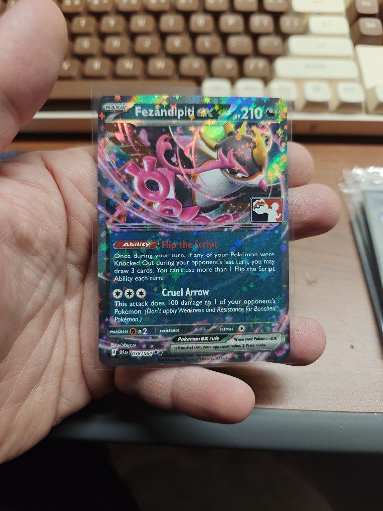 Fezandipiti Ex w/ Play Pokemon Stamp