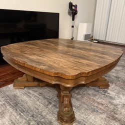 Wood Coffee Table with Decorative Legs