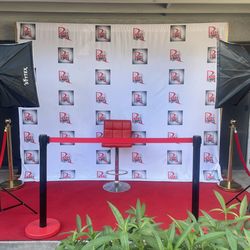 Carpet and backdrop set up for your next venue