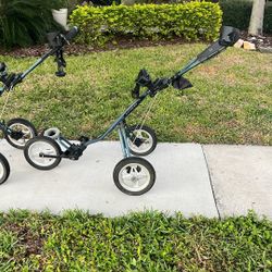 Two golf bag, caddies bag, boy company, express enhanced air ride system