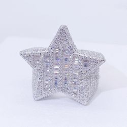 Star  925 custom VVS Moissanite Diamond ring custom Made Jewelry 