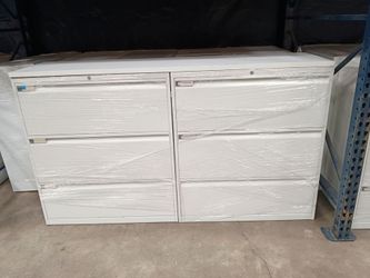 White 3-Drawer Lateral File Cabinets – Set of 2