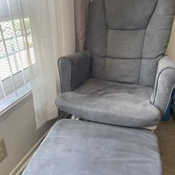 Gray Rocking Chair & Ottoman 