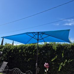 10x6.5" FT Rectangle Market Umbrella Patio Color: Agua Base Not Included 