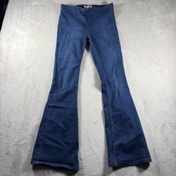 We The Free Pull On Flare Jeans Women’s Size 28 Blue Denim Stretch Wide Leg#1334
