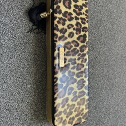 Marc Jacobs XL gold leopard print makeup bag/cosmetics train case