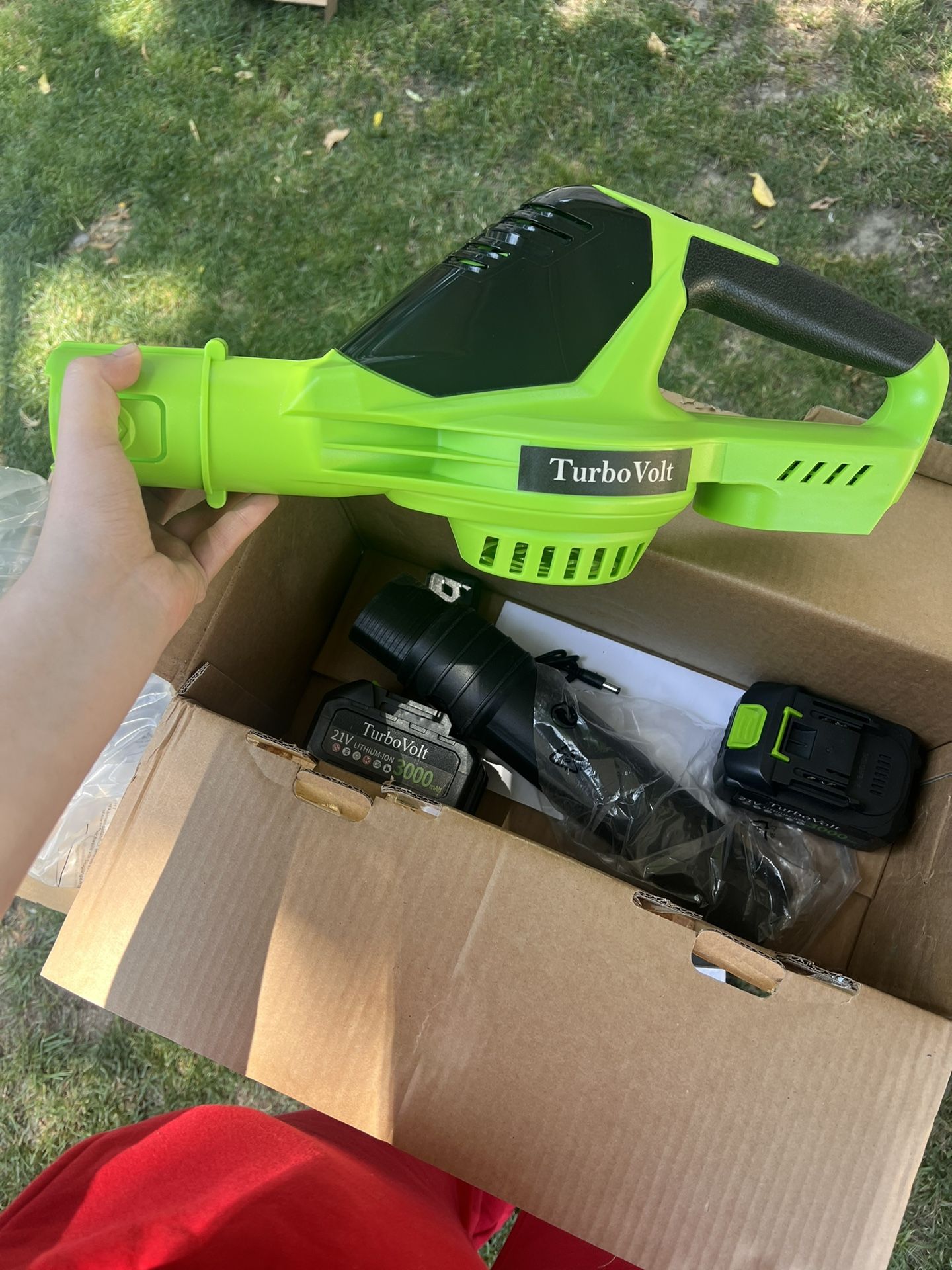Leaf Blower Cordless - 21V Powerful Electric Leaf Blower with 2 Batteries and Charger, 5 speeds 