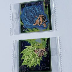 Dragon Ball wafer stickers Gogeta & Broly set S4-18 & S4-19 N NEW BANDAI  PURCHASEDJAPAN