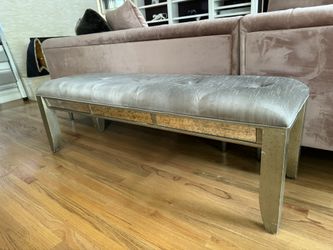 Beige Mirrored Bench