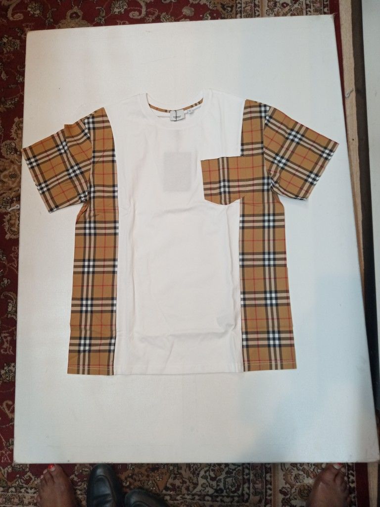 Burberry Check Side White Signature Tee