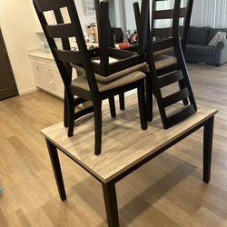Black And Gray Table And Chairs, Dark Gray Sofas, White Tv Stand