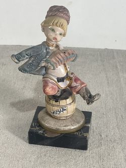 Simonelli Fontanini RUSSIAN BOY Vodka Barrel Figurine Marble Base Italy Depose
