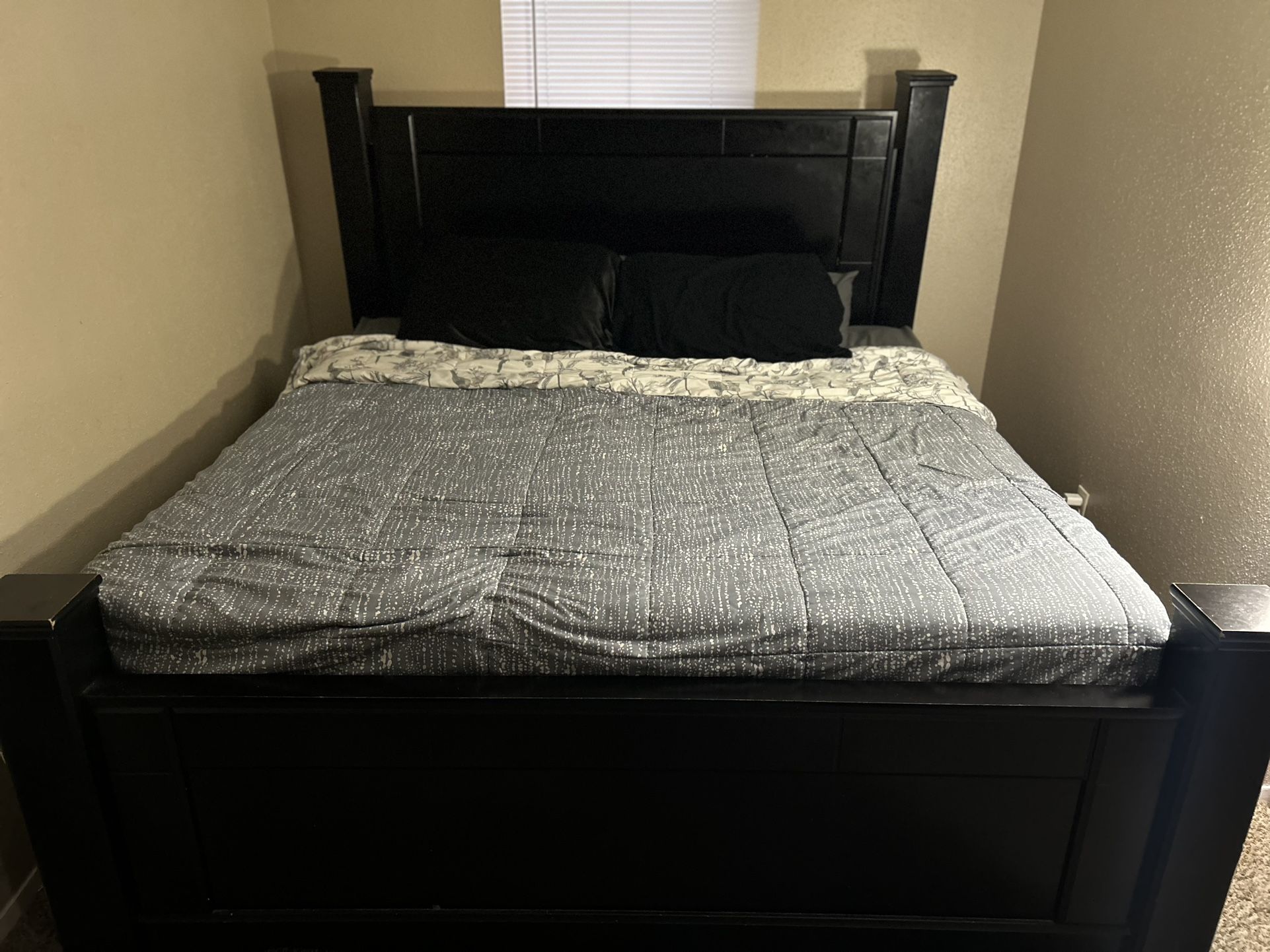 Ashley furniture king size Bed frame And side table