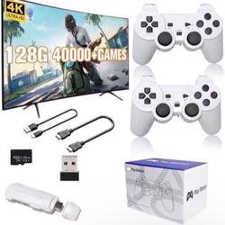 Wireless Retro Game Console Stick 4K,Retro Game Stick with Built-in 50 Emulators, 40,000 Games, 4k Output & 2.4GHz Wireless Controller, Retro Game Emu