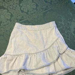 1 State Size 4 Ruffle Denim Skirt 