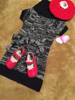 NWT 4T Black Speckled Knit Sweater Dress
