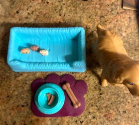 Barbie Newborn Pups Playset, Mommy Dog, 3 Puppies, Kids Toys 