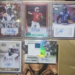 Really Nice Lot Of 5 Football Auto, Numbered Cards NM/ Better
