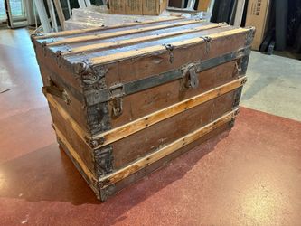 Vintage Wood and Metal Steamer Trunk