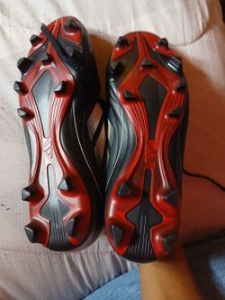 Adidas Black and Red Soccer Cleats