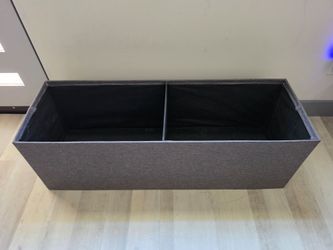 Gray Fabric Storage Ottoman Bench Base