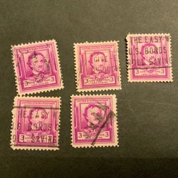 Edgar Allen Poe Cancelled Stamps 5 count