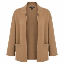 Fashion Nova Camel Open-Front Cardigan w/ Pockets Size-Small