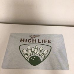 Miller High Life bowling metal tin sign