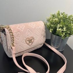 Juicy Couture Glitzed Out Crossbody Bag - Pink Clay velvet New with tag