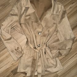 Forever 21 Tan 3X Faux Suede Trenchcoat