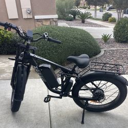 Dual Motor Electric Bike Fat Tire Black New 