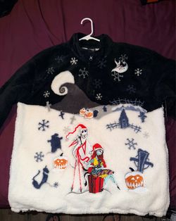 Disney X Boxlunch Nightmare Before Christmas Fleece Zip up Sweater Size Medium NWT