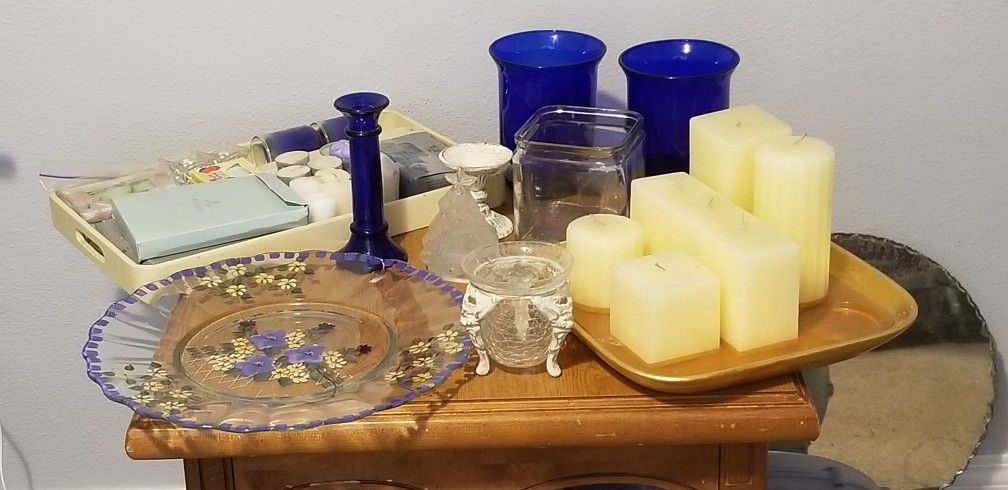 Candles And Candle Decor Lot