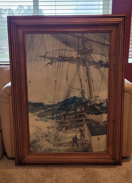 The Rising Wind" by Montague Dawson Framed Art