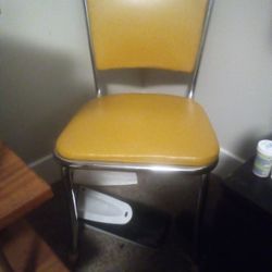 Vintage Yellow & Chrome Chair