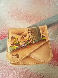 Leather change purse