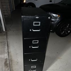 4 Drawer Metal Black Filing Cabinet 