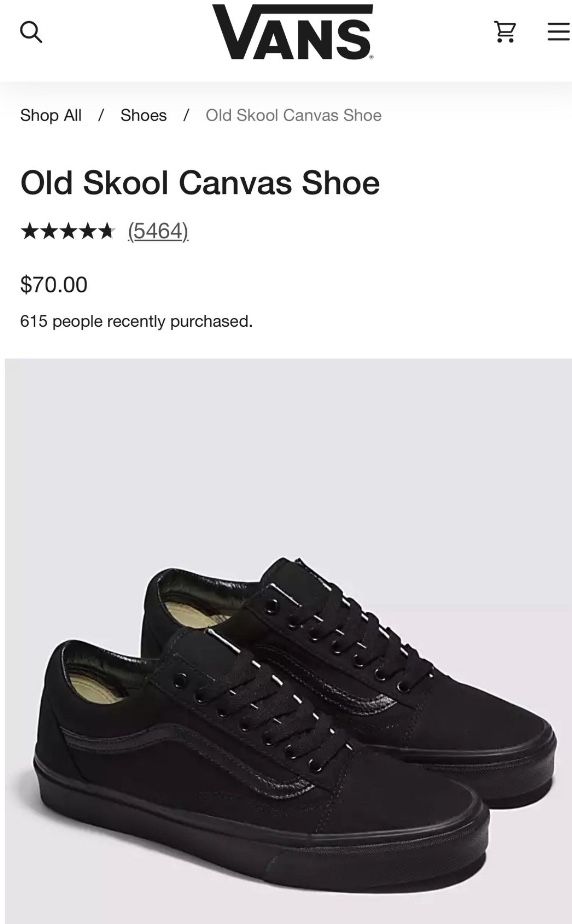 Men Vans, black , New , Size 9.5