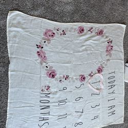 Babygirl Monthly Milestone Blanket 