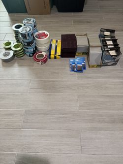 Contractor Paint & Drywall Supply Lot – Tape, Sandpaper, Corner Bead, Repair Kits