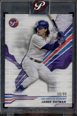 Mint 2024 Topps Pristine Los Angeles Dodgers James Outman Purple Refractor #/99